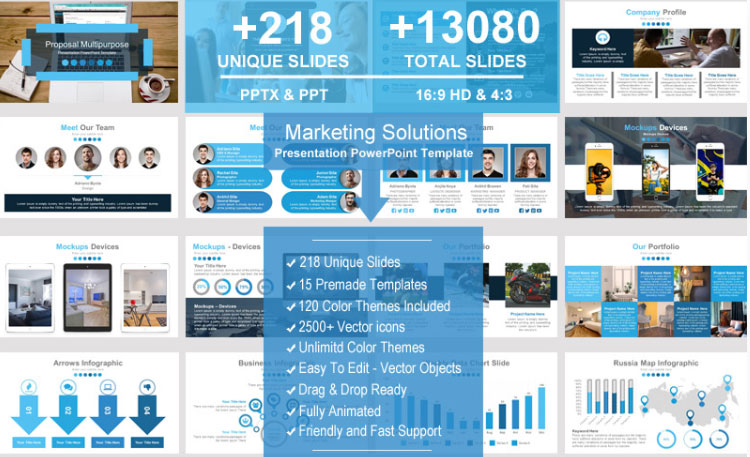 Marketing Solutions 101 powerpoint template