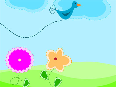 Птичка - детский фон для презентации с сайта http://presentation-creation.ru