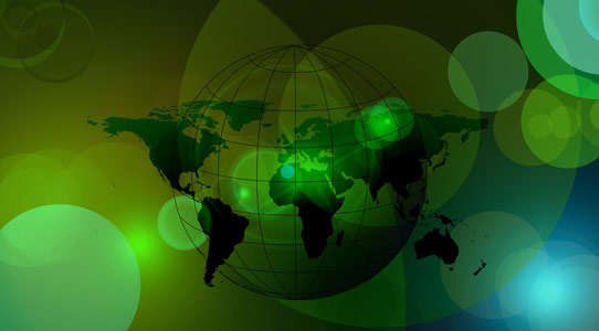 Зеленый баннер - фон для презентации по географии с сайта presentation-creation.ru