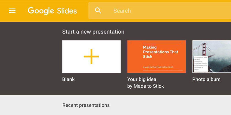 google slides позволяет быстро оформить презентацию