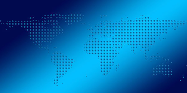 Континенты на синем  - фон для презентации по географии с сайта presentation-creation.ru