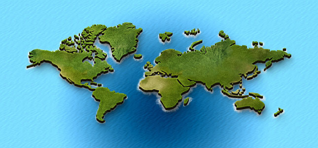 Карта мира и океан - фон для презентации по географии с сайта presentation-creation.ru
