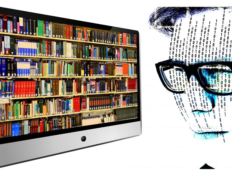 Цифровая библиотека, фон для презентации по литературе