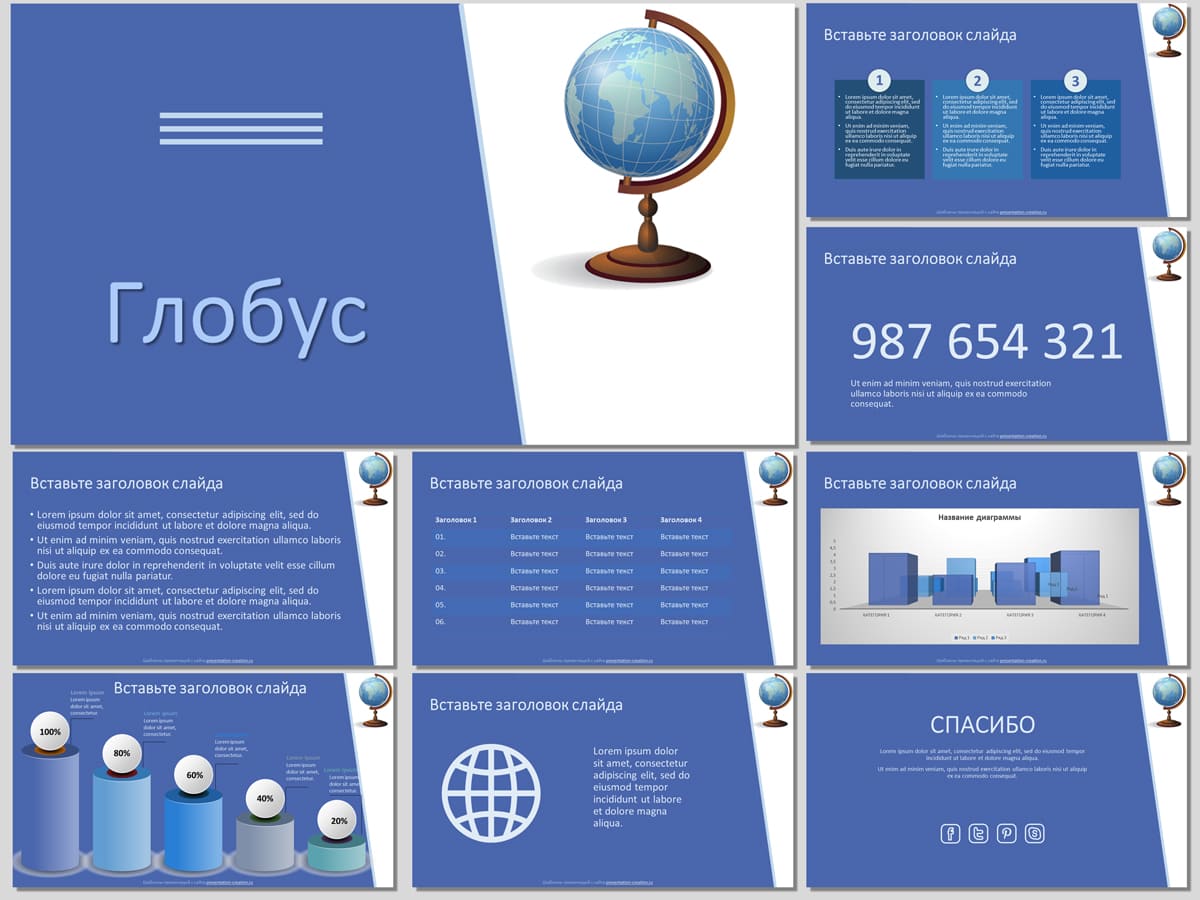 Глобус - бесплатный шаблон для PowerPoint и Google Slides