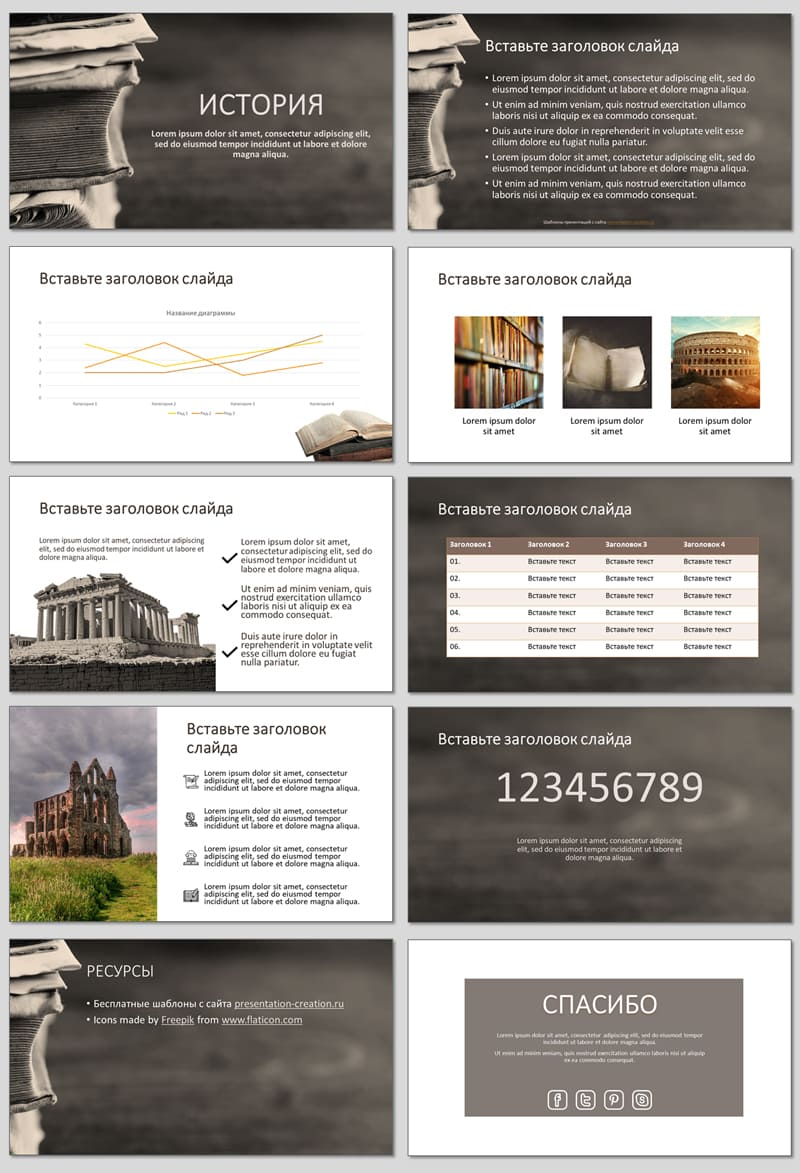 История - бесплатный шаблон для PowerPoint и Google Slides