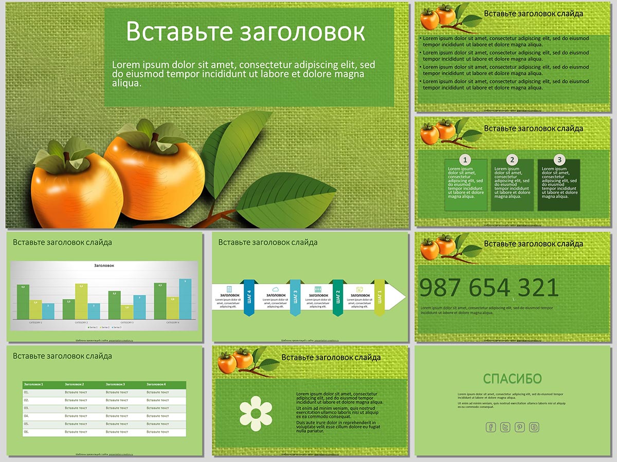 Шаблон для создания презентации про хурму