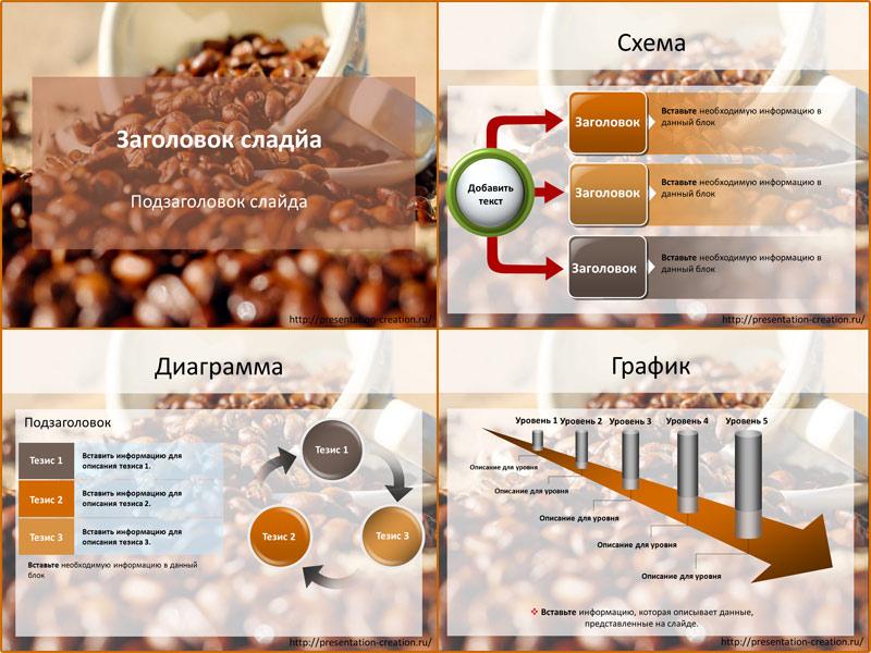 Кофейные зерна - шаблон для создания презентации