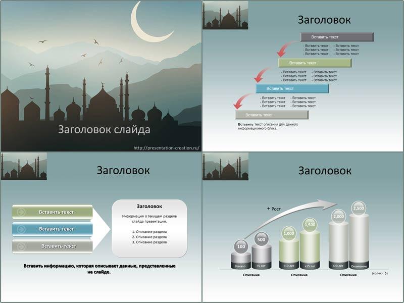 Шаблон для создания презентации PowerPoint на тему исламской религии