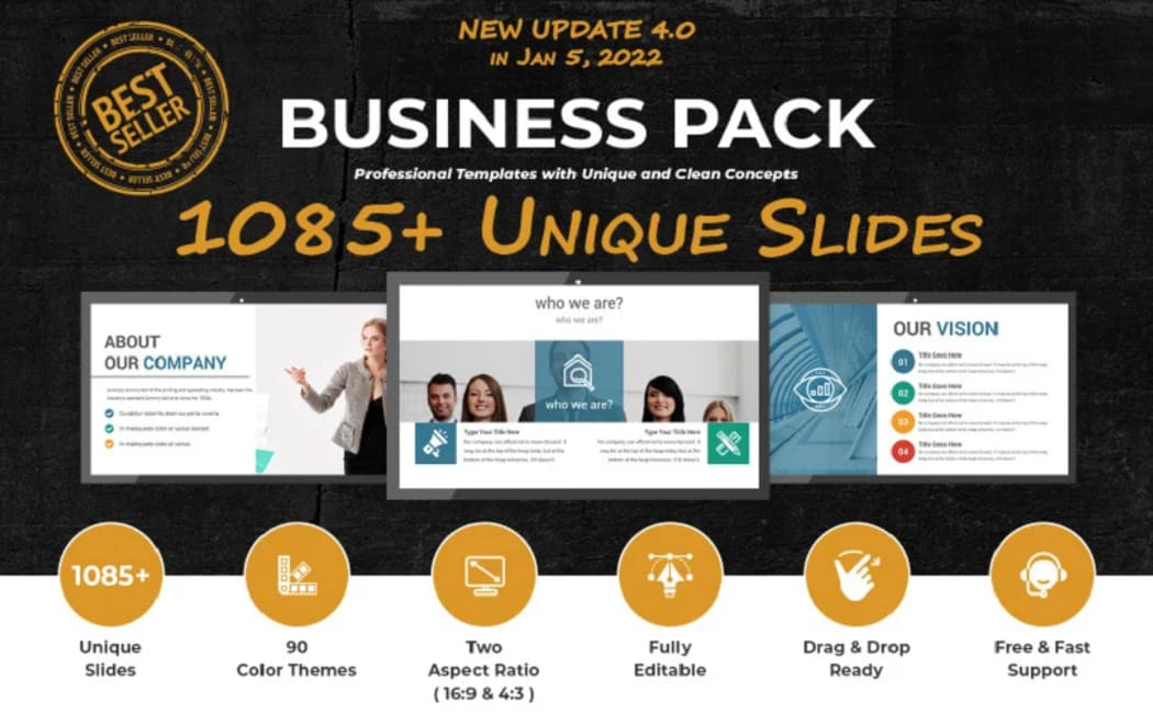 business pack - премиум шаблон для деловых презентаций