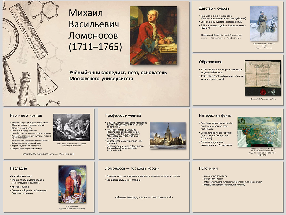 ломоносов биография презентация