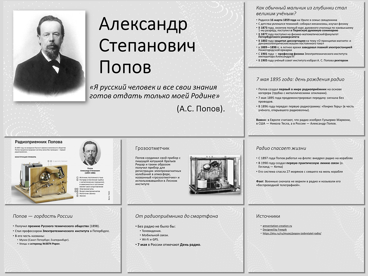 Александр Степанович попов презентация